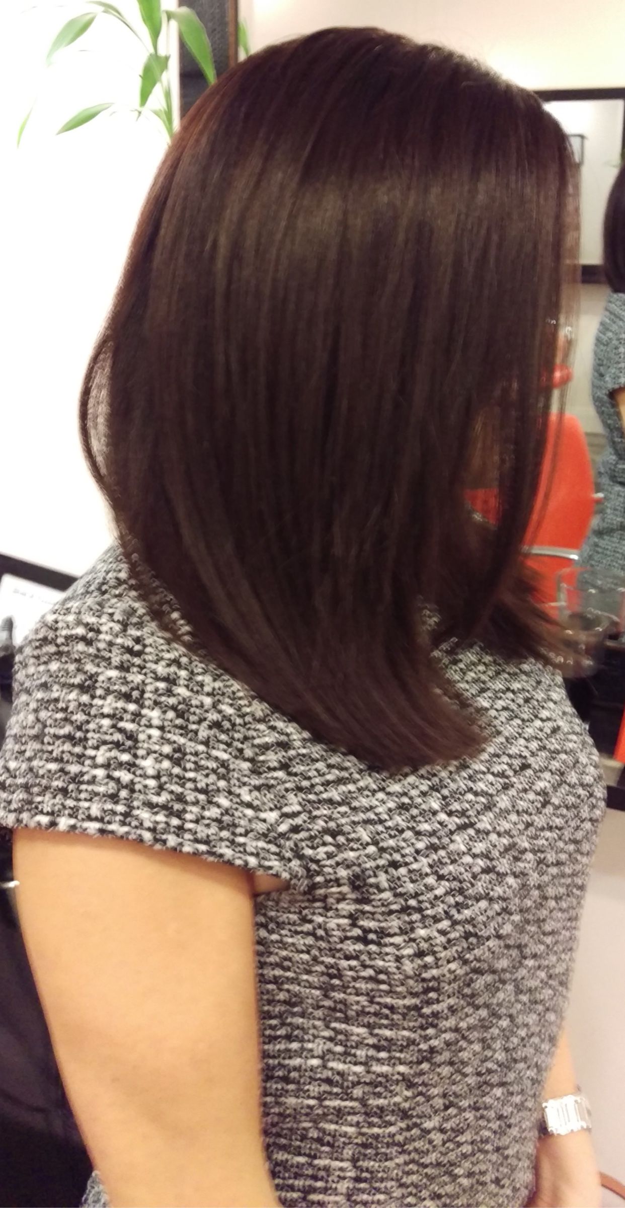 Sleek brunette bob